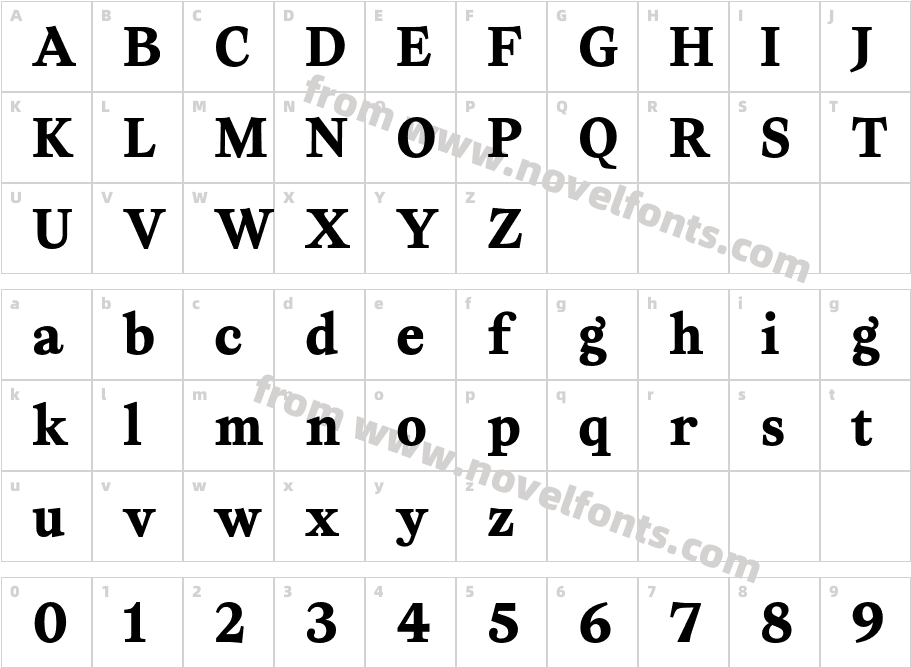 Timez Trial Readable SemiboldCharacter Map