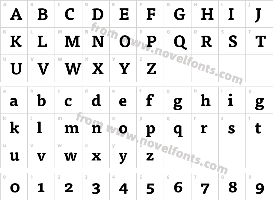 Tisa Pro BoldCharacter Map