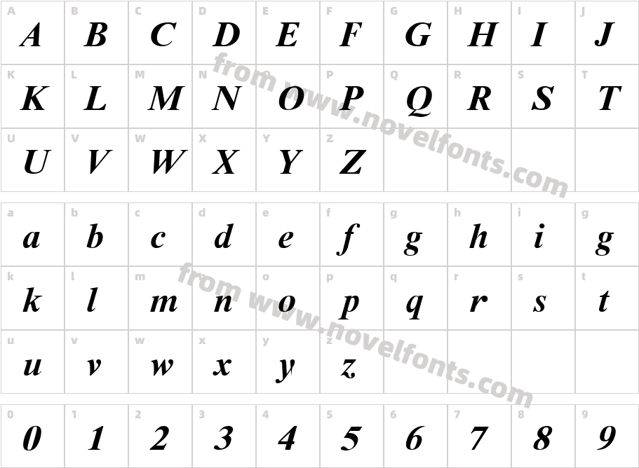 Tms Ee Bold ItalicCharacter Map