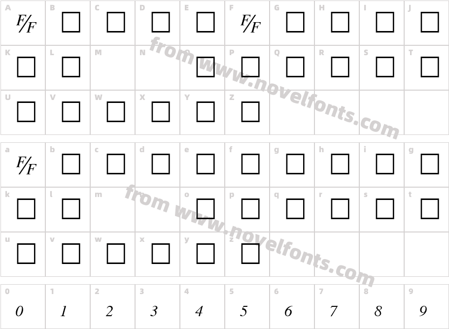 TmsFB ItalicCharacter Map