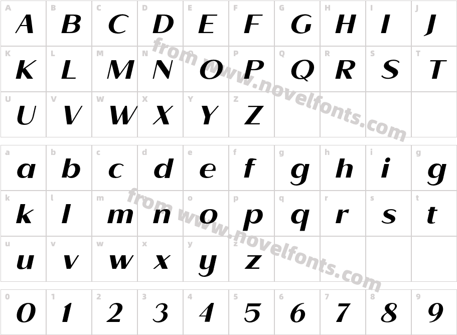 Todes Bold italicCharacter Map