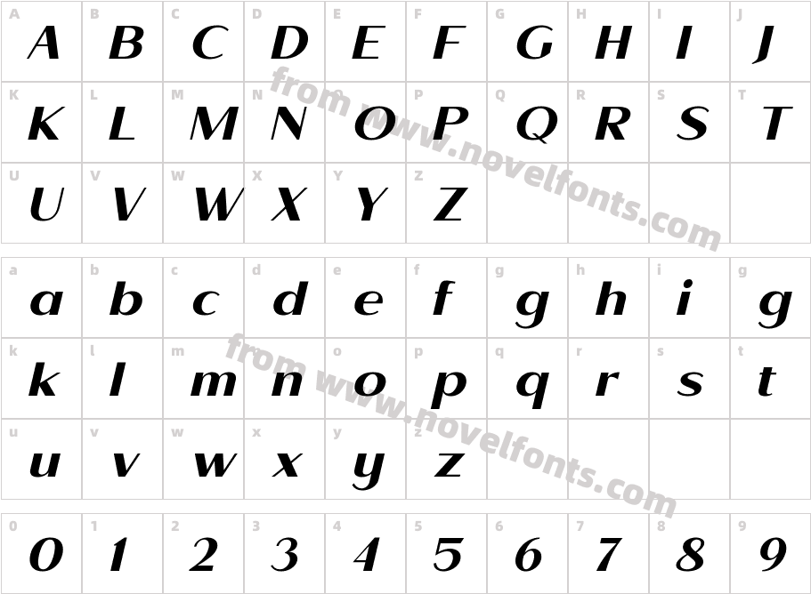 Todes Bold italicCharacter Map
