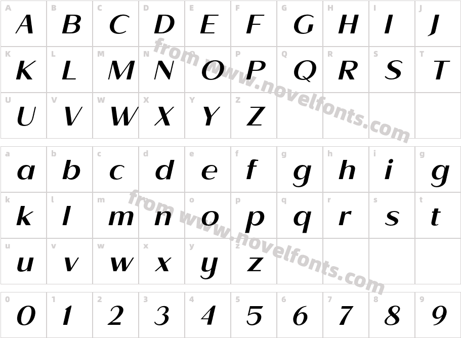 Todes Medium italicCharacter Map