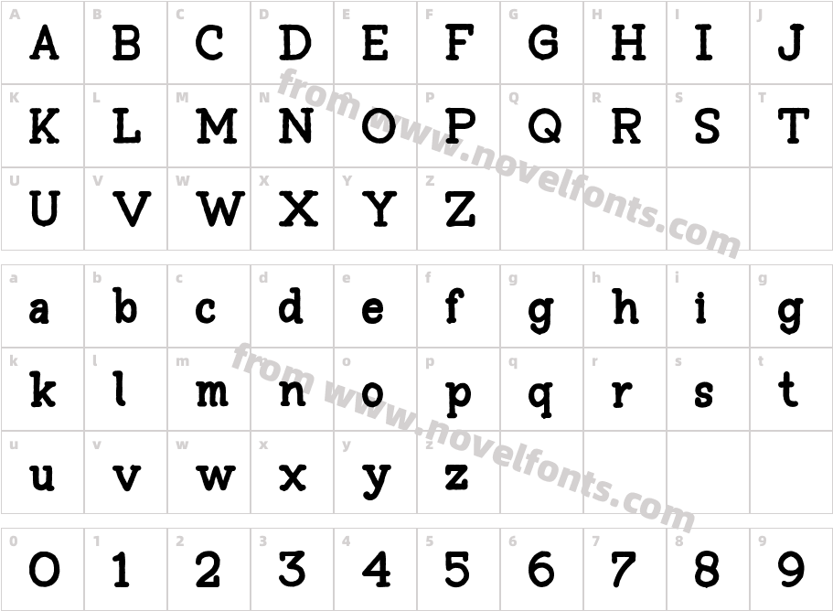 Tompkins BoldCharacter Map