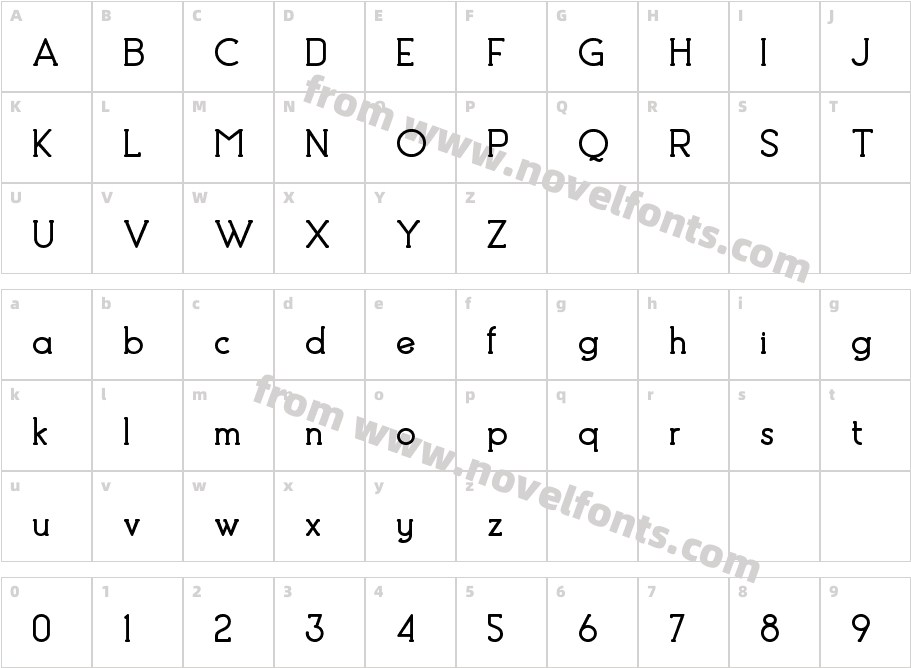 Toona Personal Use RegularCharacter Map