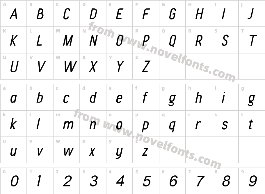 Tordoeska ItalicCharacter Map