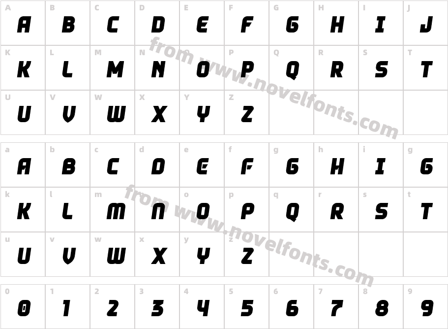 Toska Bold ItalicCharacter Map