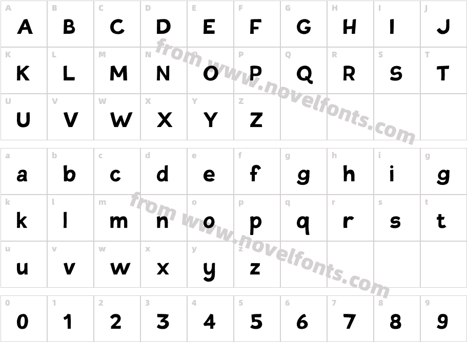 Tovari Sans BoldCharacter Map