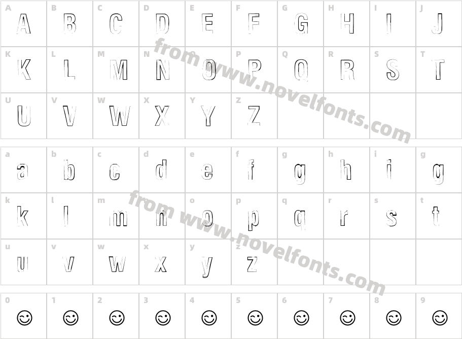 Newside FP OutlineCharacter Map