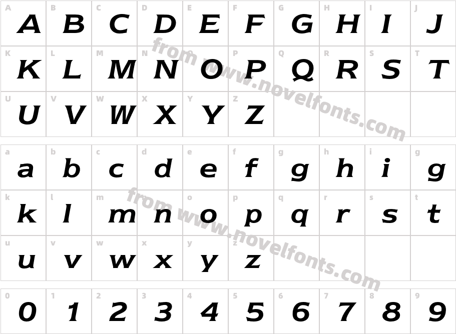 Newtext BQCharacter Map