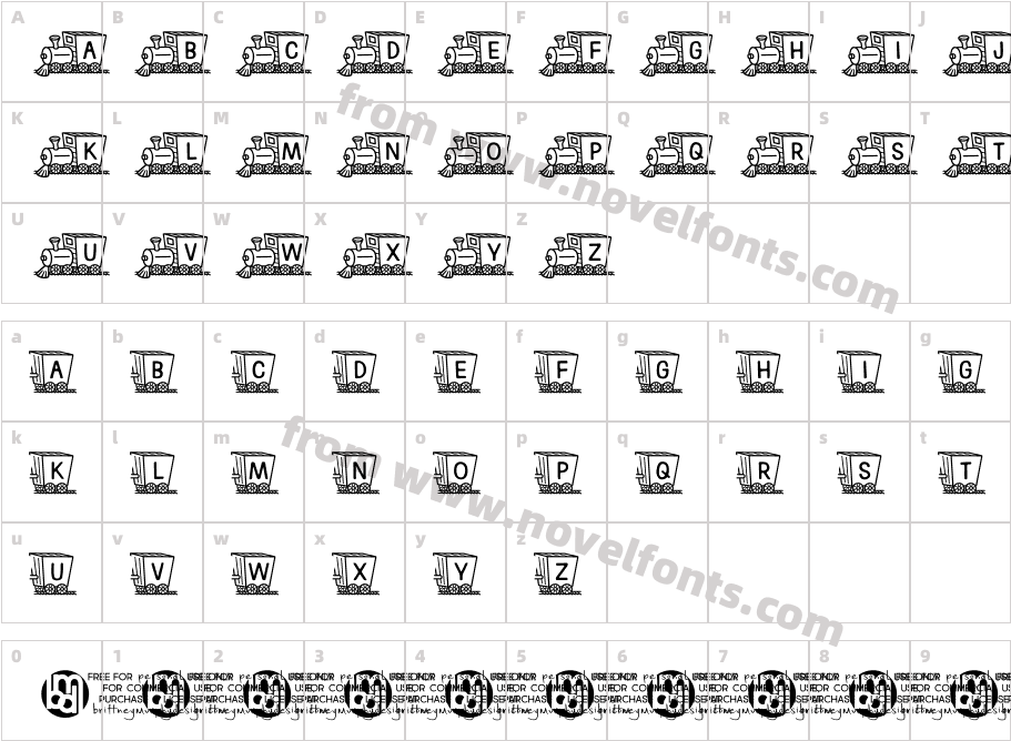 Train Letters DemoCharacter Map
