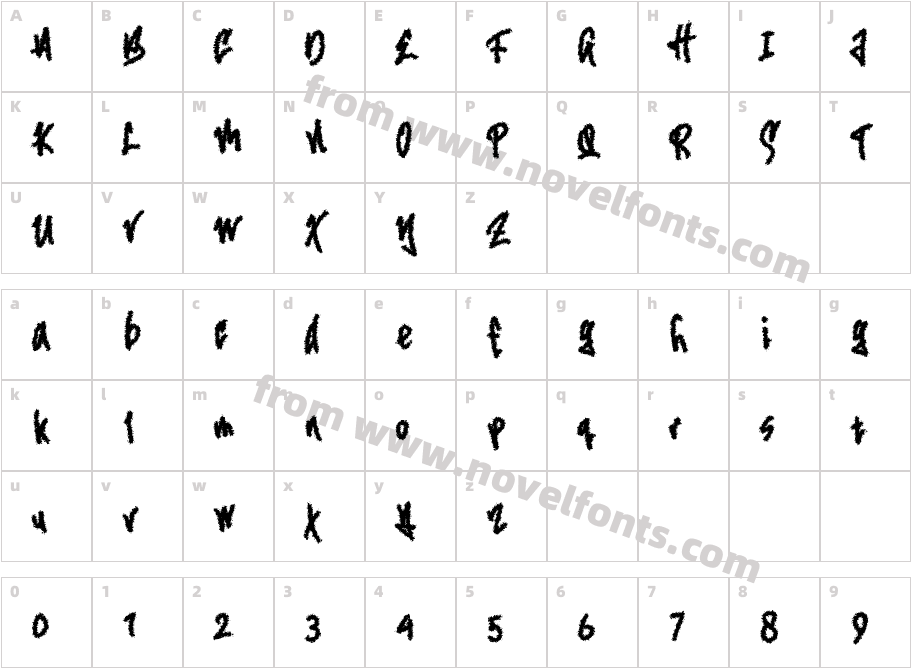Traindez Brush RegularCharacter Map
