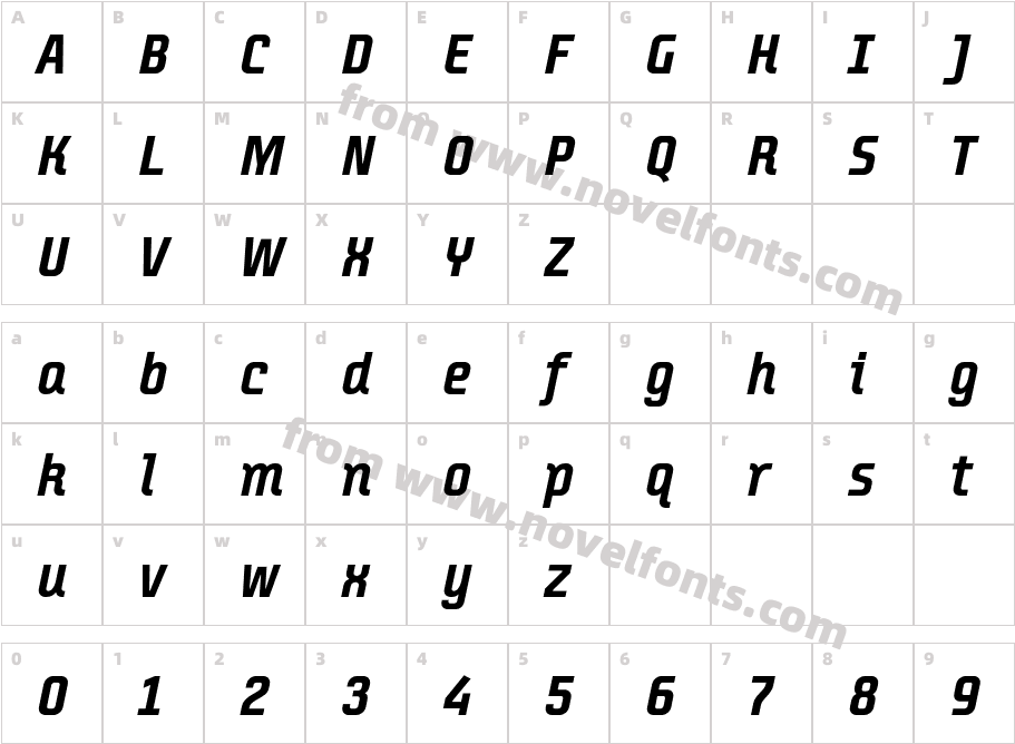 Transfer E ItalicCharacter Map