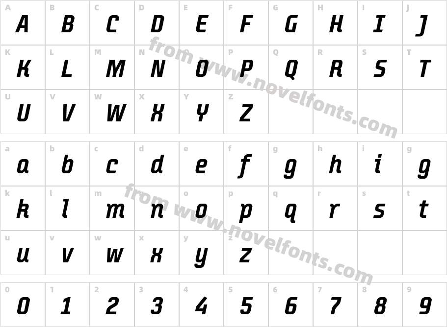 Transfer E ItalicCharacter Map