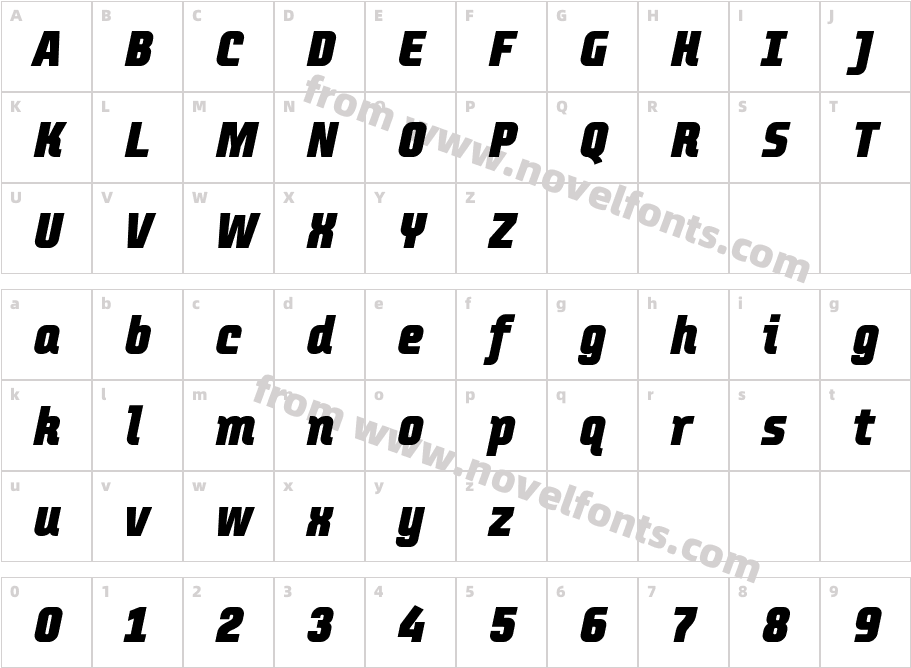 Transfer G ItalicCharacter Map