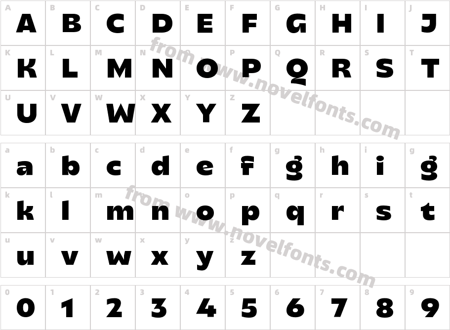Transforma Sans BlackCharacter Map