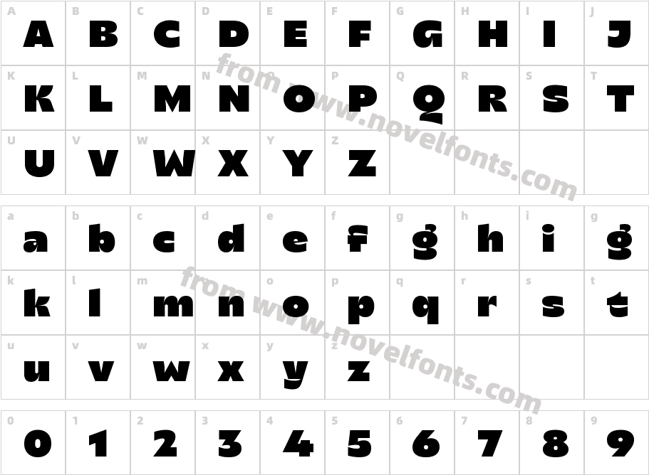 Transforma Sans Extra BlackCharacter Map