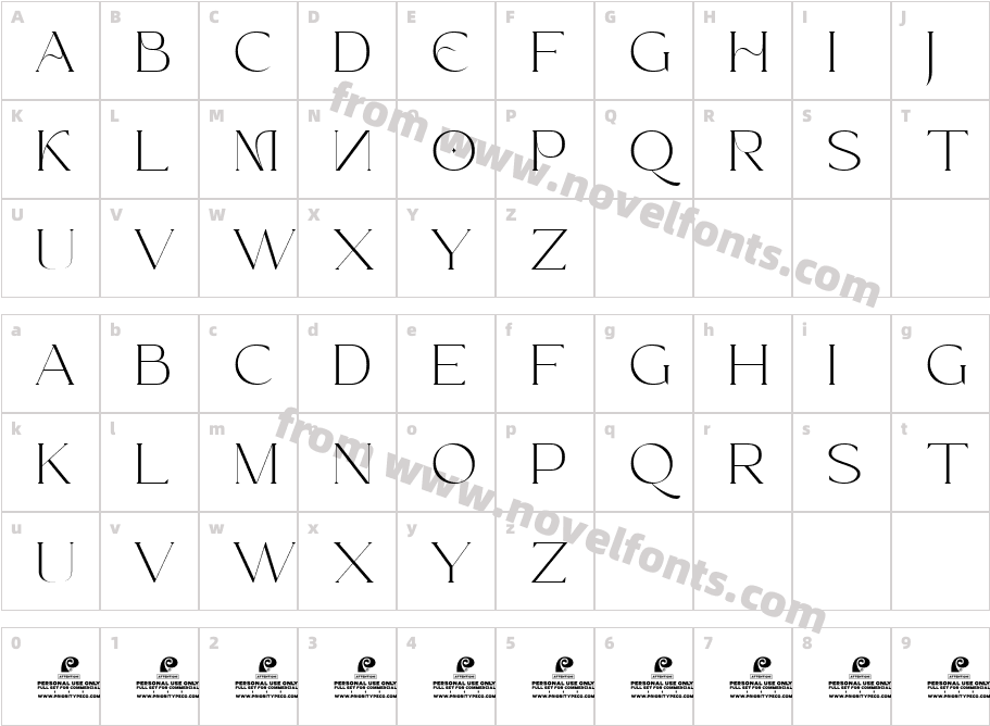 Treading DEMO SerifCharacter Map