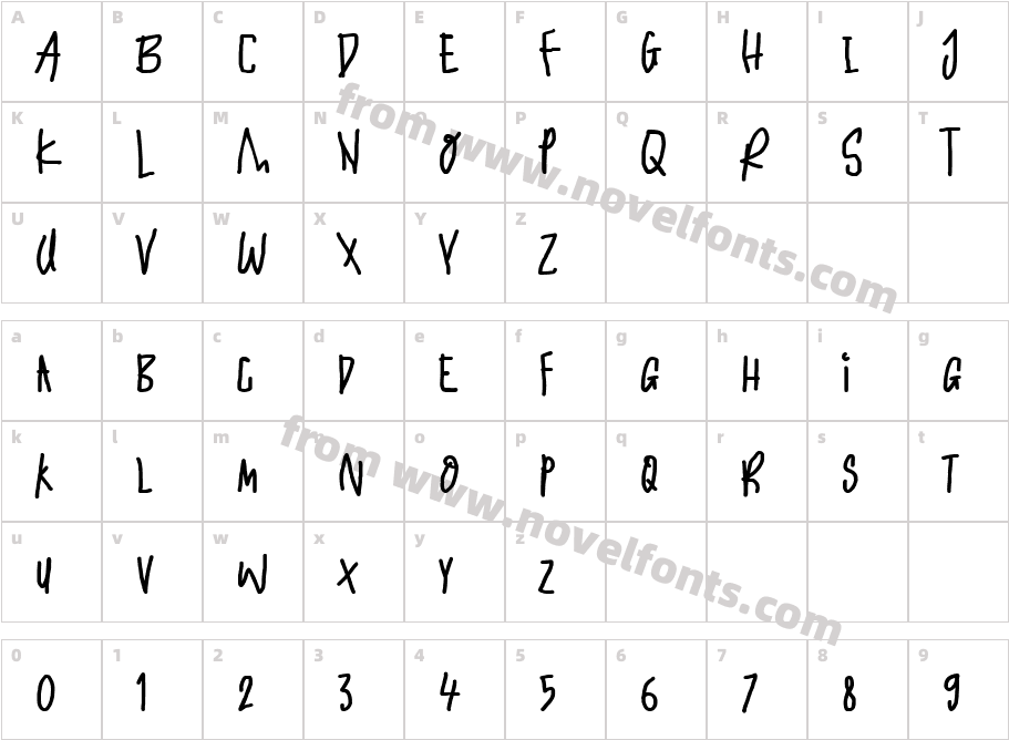Trembling Hands RegularCharacter Map