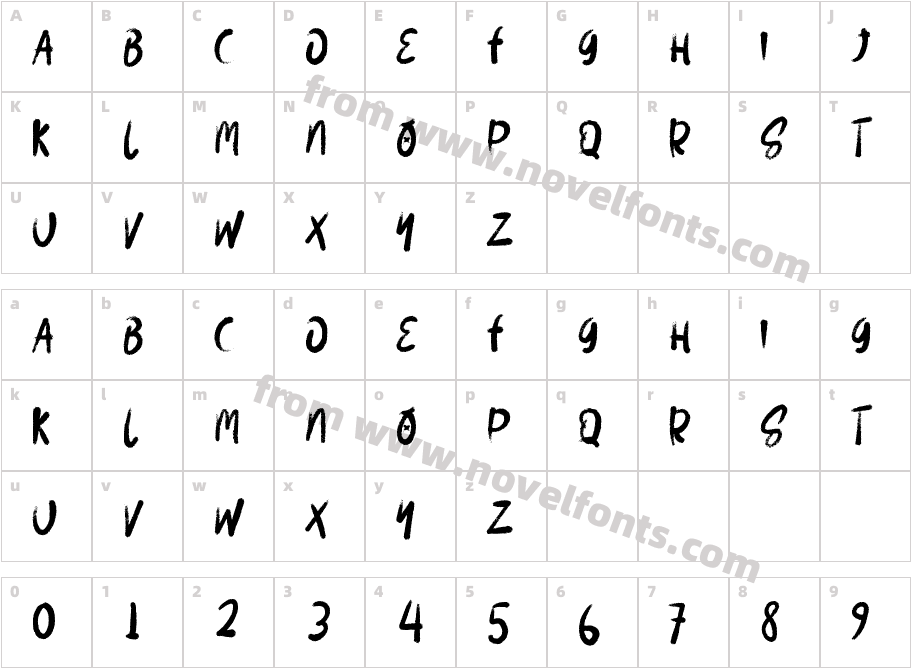 Trequro RegularCharacter Map