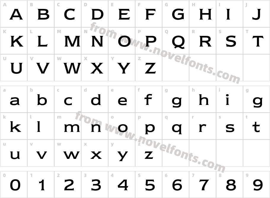 NewtextEFCharacter Map