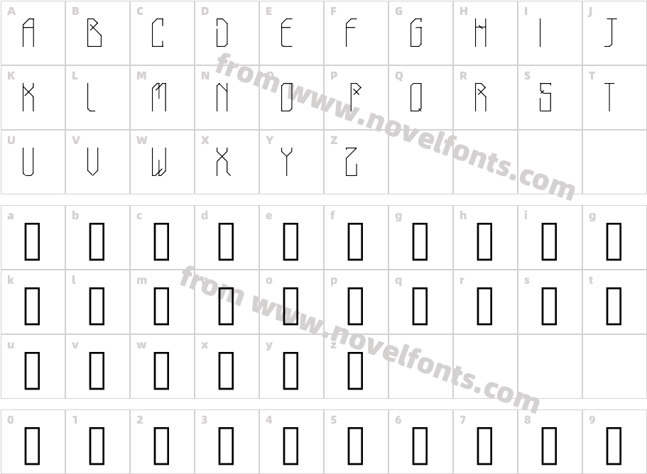 Tribo Light RegularCharacter Map