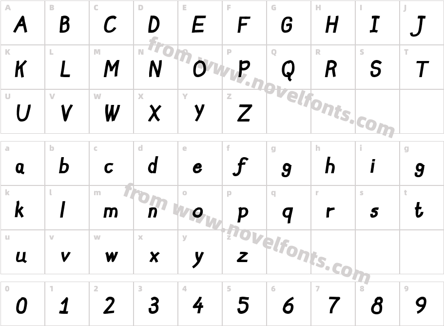 Trilok Bold ItalicCharacter Map