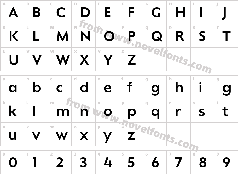 Trinidad Neue BoldCharacter Map