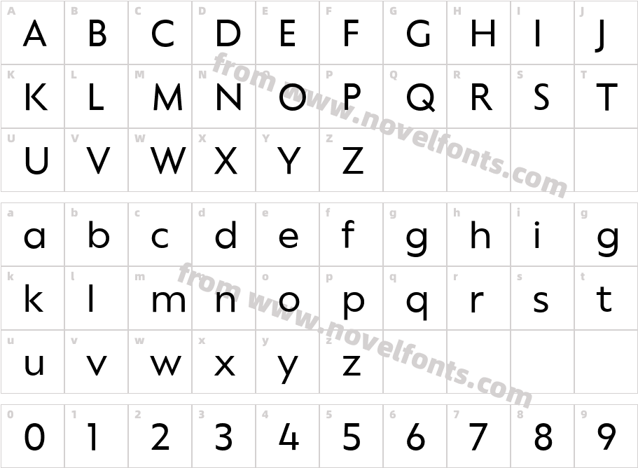 Trinidad Neue MediumCharacter Map