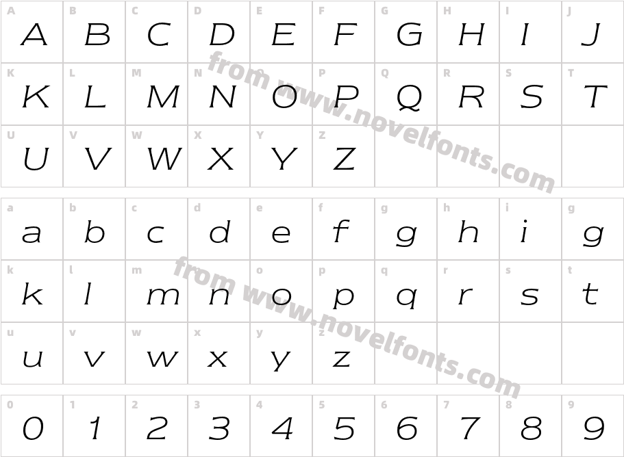 NewtextITCbyBT-LightItalicCharacter Map