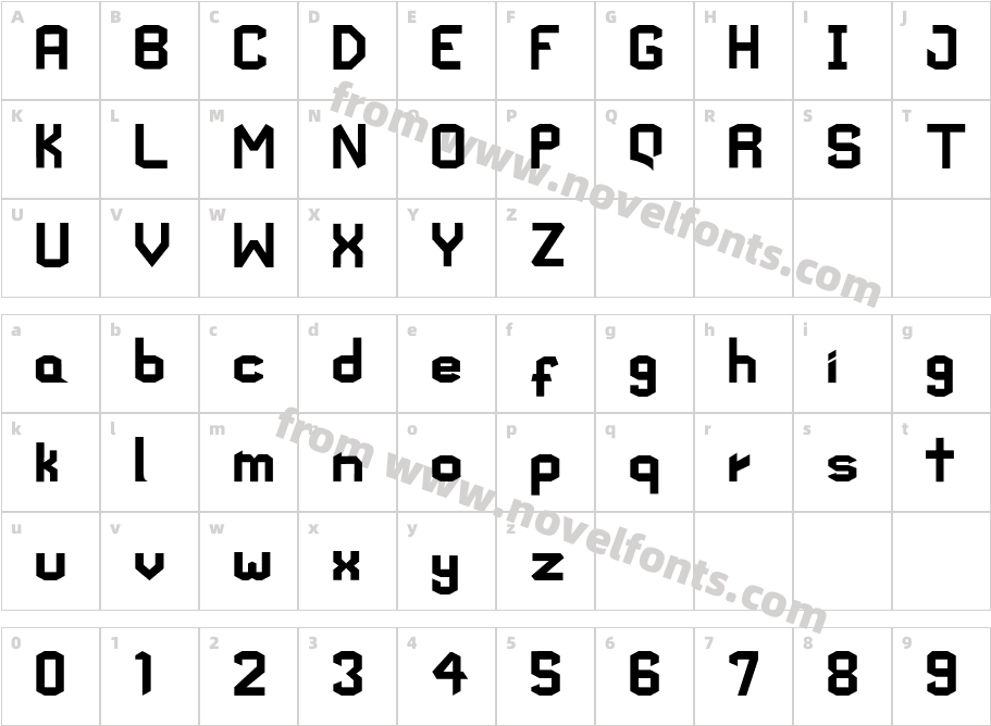 Truform BoldCharacter Map