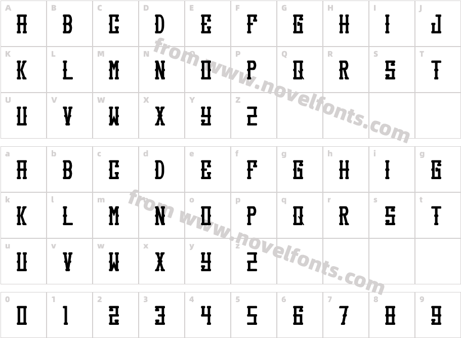 Tumbas Lochini RegularCharacter Map