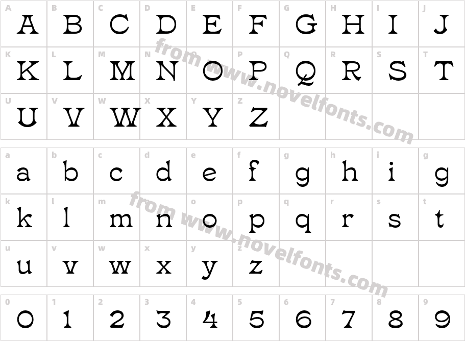 Tuppence MediumCharacter Map