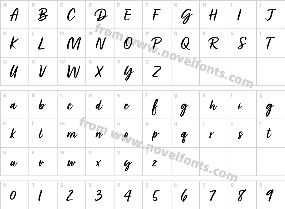 Turbinado BoldCharacter Map