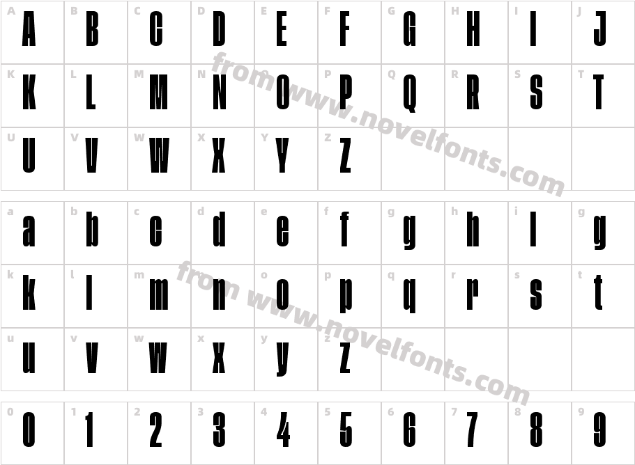Tusker Grotesk 3800 SuperCharacter Map