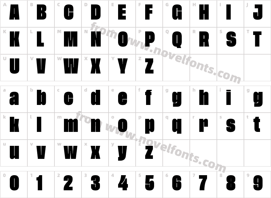 Tusker Grotesk 6800 SuperCharacter Map