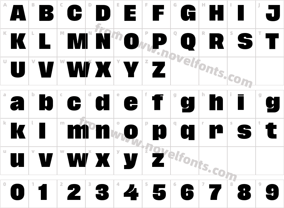 Tusker Grotesk 8700 BoldCharacter Map