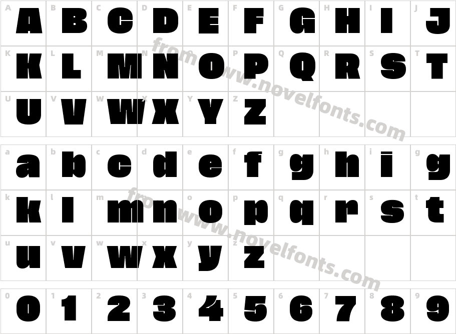 Tusker Grotesk 8800 SuperCharacter Map