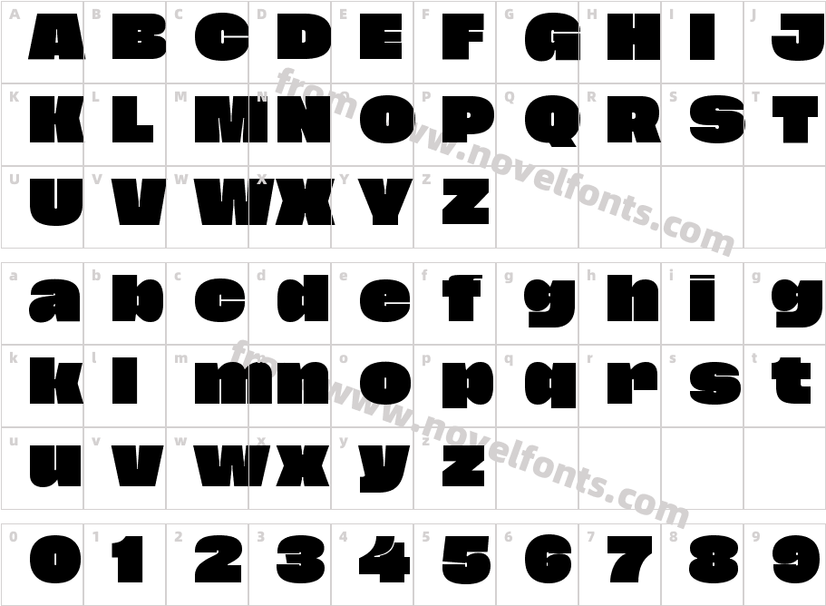 Tusker Grotesk 9800 SuperCharacter Map