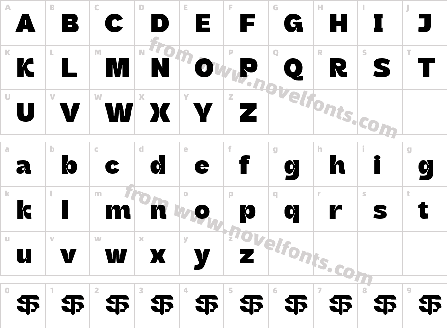 Twig Sans Bold DemoCharacter Map