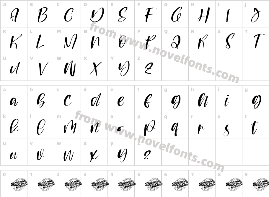 Twilight Heaven DEMO VERSION ItalicCharacter Map