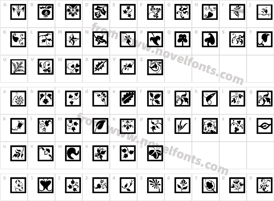 Typo Jewels SquaresCharacter Map