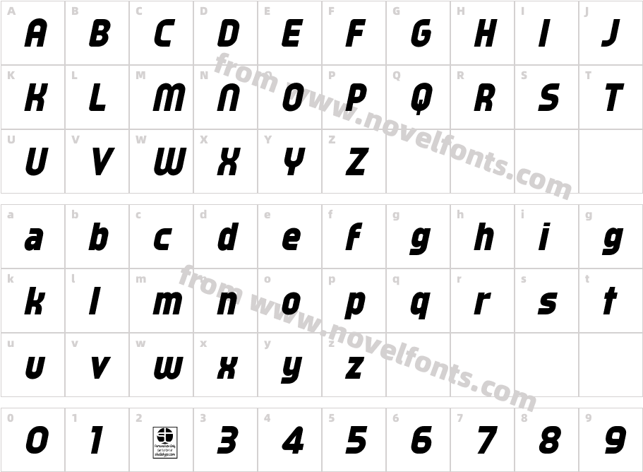 Typo Oval Black Demo ItalicCharacter Map