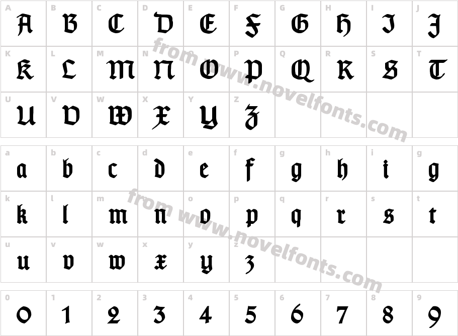 Typographer GotischB BoldCharacter Map