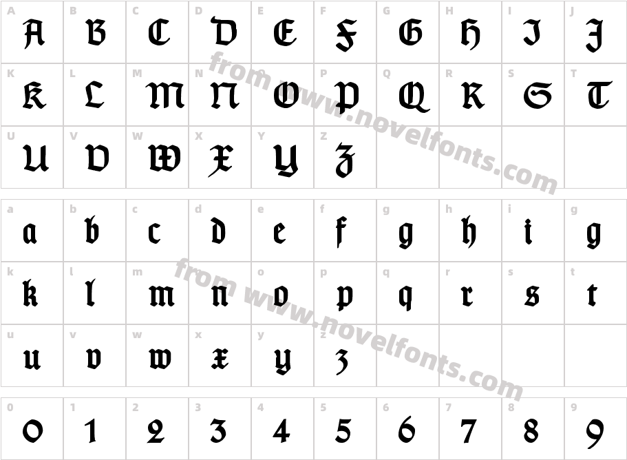 Typographer GotischC BoldCharacter Map