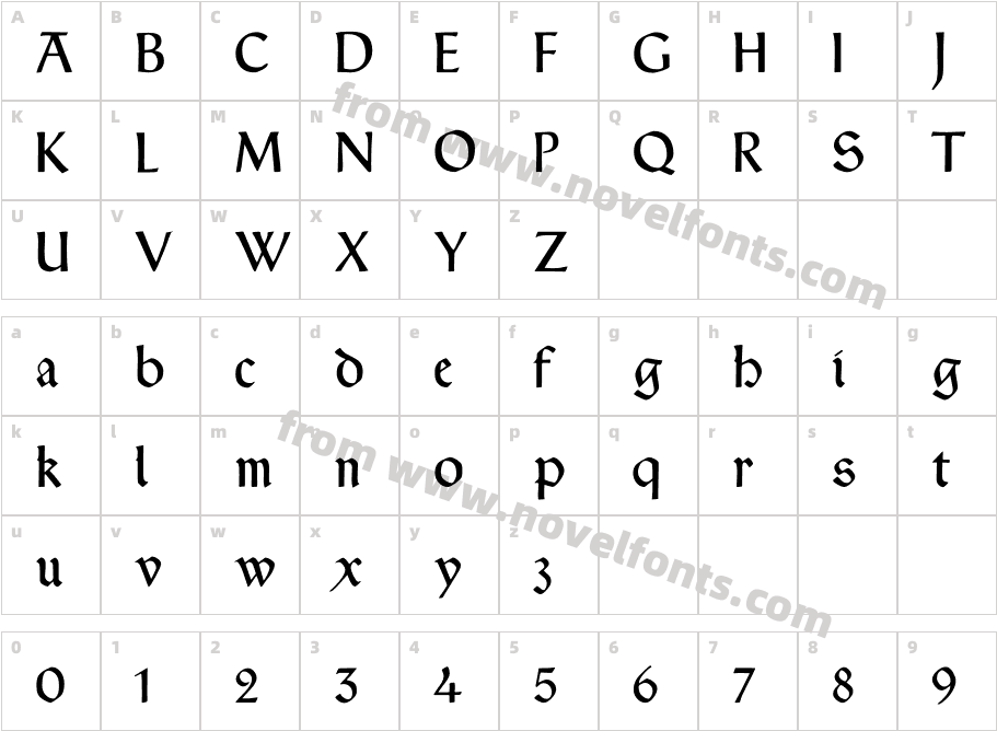 Typographer RotundaCharacter Map