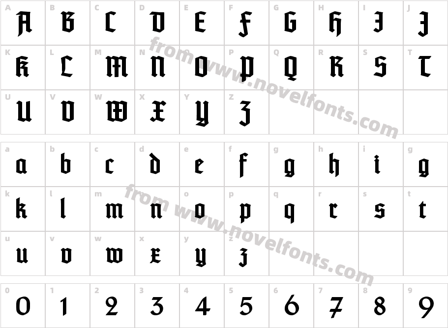Typographer Textur BoldCharacter Map