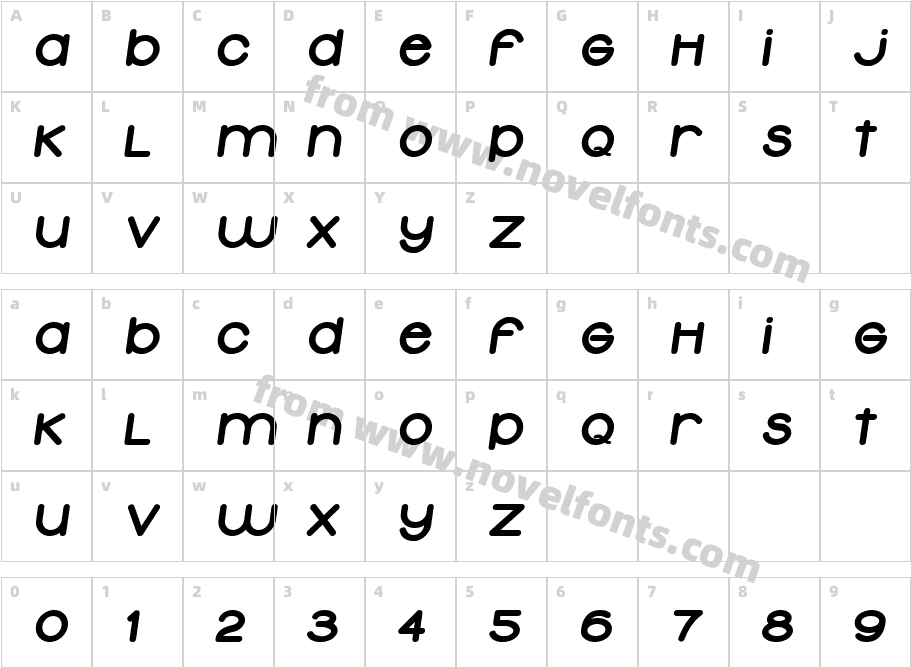 Typolino Heavy ItalicCharacter Map