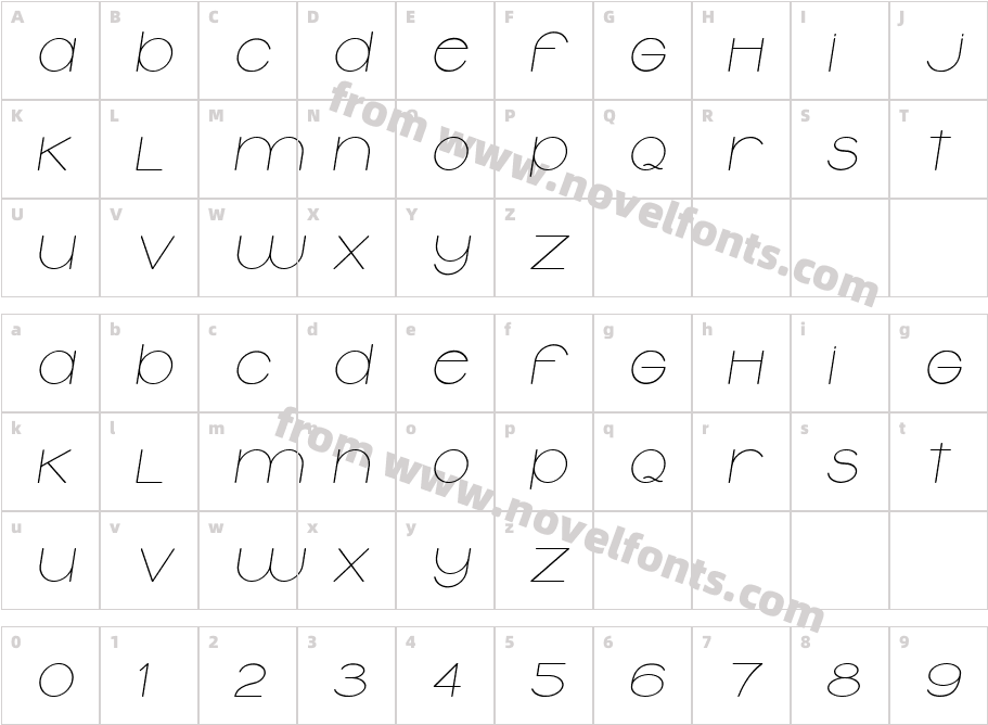 Typolino ItalicCharacter Map