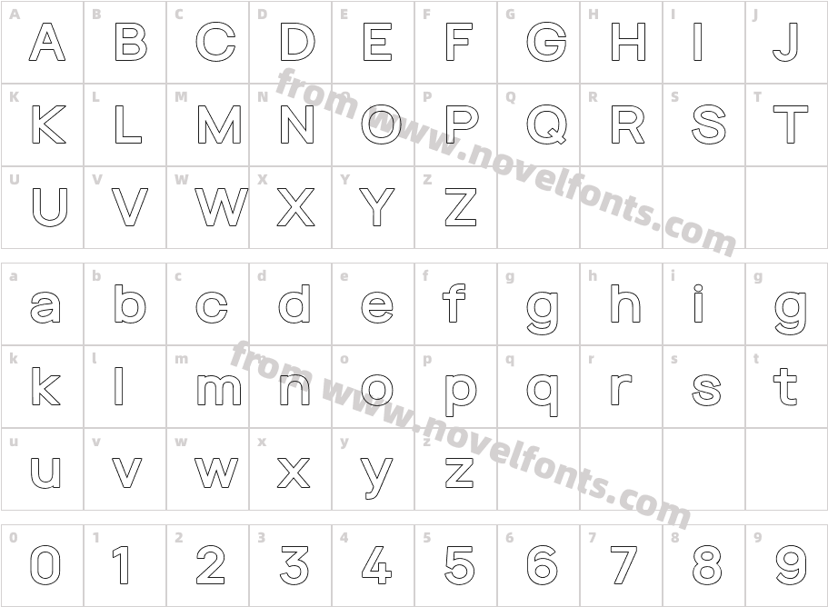 Tyros Pro Bold OutlineCharacter Map